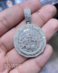 Pendentif Allah islamique glacé, plaqué rhodium, serti griffes, Moissanite, bijoux religieux, argent 925, personnalisable avec lettre, nom, symbole, luxe - Product Image 5