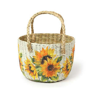 Printed Design Handmade <b>Woven</b> Serving Storage Fruit Rattan <b>Woven</b> <b>Basket</b> Custom Size Tabletop Decoration Home Kitchen Ware Usage - Product Image 5