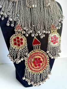 OEM ODM 2026 Dernières Créations Parures de Bijoux Vintage Afghans Kuchi pour Mariage et Fêtes, Bijoux Afghans Faits Main pour Femmes, Collier et Boucles d'Oreilles - Product Image 4