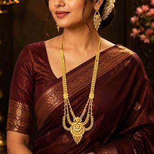 Wholesale 14K 18K 24K Micron Gold Plated Rani Haar <b>Long</b> <b>Necklaces</b> Set Traditional Design Jewelry Set Fashion Jewelry Oro Joyeria - Product Image 2