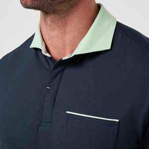 Polo de Trabajo Unisex de Verano, Camiseta de Cuello Redondo de Algodón Liso de Alta Calidad con Mangas Cortas, Polo al por Mayor para Hombre - Product Image 4
