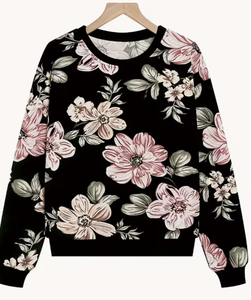 Sudadera de Algodón y Bambú de 180g para Mujer, Diseño Casual con Bloques de Color, Cuello Redondo Asimétrico y Estampado de Dibujos Animados, Suave y Cómoda, para San Valentín - Product Image 4