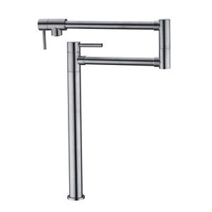 Brushed Nickel Finish Kitchen Faucet Pot Filler with Extension Shank - Product Image 5