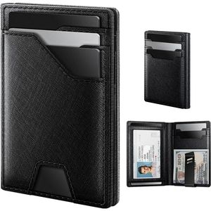 Portacarte e Fermasoldi da Uomo in Vera Pelle Premium con Blocco RFID, Sottile, da Tasca Frontale, Capacità 15 Carte, Finestra ID Inclusa - Product Image 1