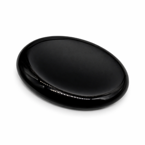 Pierres de méditation et de guérison en obsidienne noire naturelle en gros, pierres de Feng Shui ovales sculptées à la main pour le pouce et la paume, petites pierres sculptées à la main pour la méditation et la guérison. - Product Image 1