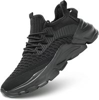 Chaussures de sport pour hommes bleues à lacets, rehaussantes, tendance, pour le jogging, la gym et l'entraînement, en caoutchouc et maille