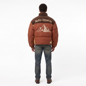 Custom Men's Boxy <b>Cropped</b> Canvas <b>Puffer</b> <b>Jacket</b> Vintage Corduroy Yoke 700-Fill Down Winter Coat OEM Sialkot Factory Wholesale - Product Image 2