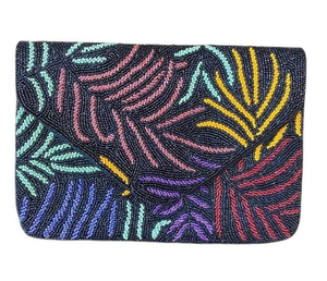 Luxury beaded Needlework clutch bag with elegant metallic <b>frame</b> Artisan crafted beaded clutch bag for statement fashion - Product Image 5