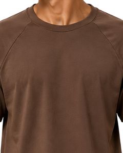 เสื้อยืดแขนสั้นคอกลมสีน้ำตาลสำหรับผู้ชาย ทรงแร็กแลน เรียบง่าย สไตล์สตรีทแวร์ รับสกรีนโลโก้ ทรงโอเวอร์ไซส์ แฟชั่น นุ่มสบาย พรีเมียม เสื้อยืดฤดูร้อน - Product Image 5