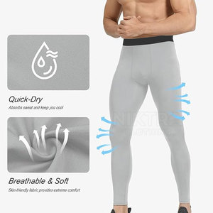 Pantalons de compression pour hommes, nouvelle mode, haute qualité, respirants, séchage rapide, taille élastique, spandex/polyester, options personnalisées - Product Image 4