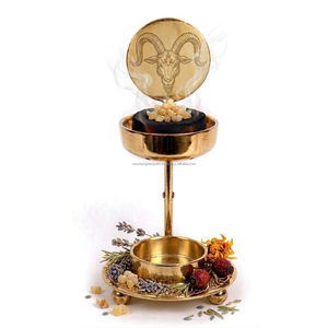 Manual <b>Slide</b> Height Adjustable Metal Incense Pot With Engraving - Product Image 5