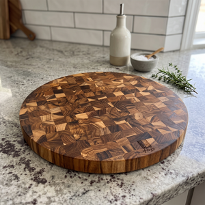 Planche à découper en bois multifonctionnelle, plateau de service de cuisine, épaisseur 1,5 cm, manche à couteau en bois, compatible lave-vaisselle, Hale Timeless - Product Image 1