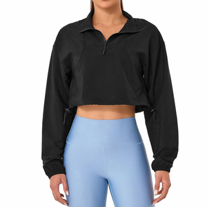 Veste de yoga courte à col roulé pour femme ZYLO INDUSTRIES, coupe régulière, zippée, coupe-vent, respirante, extensible dans quatre directions, 100 % - Product Image 5