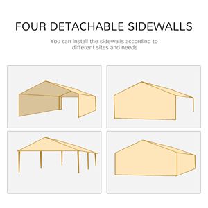 Grande 10 'X 20' blu Gazebo baldacchino tenda per feste con 4 finestre rimovibili pareti laterali per matrimoni ed eventi all'aperto picnic inclusi - Product Image 4