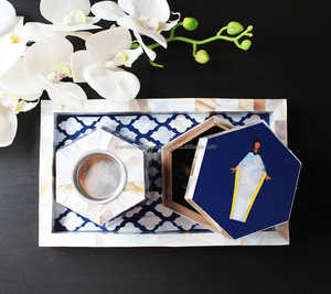 Wholesale Price Eco-Friendly Decorative Home Fragrance Incense Burner Set Mother Pearl Inlay <b>Tray</b> Box Wood Marble Resin Bakhoor - Product Image 4