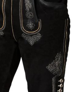 Costume d'Oktoberfest haut de gamme pour hommes – Tenue classique bavaroise Lederhosen avec short en daim rustique - Product Image 3