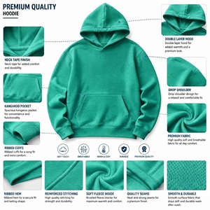 เสื้อสเวตเชิ้ตมีฮู้ดทรงโอเวอร์ไซส์สำหรับผู้หญิง สีพื้น แขนยาว ผ้าฟลีซ ระบายอากาศได้ดี เป็นมิตรกับสิ่งแวดล้อม ย้อมสีแบบ Garment Dyed มีกระเป๋า เหมาะสำหรับใส่ลำลองในฤดูหนาว - Product Image 6
