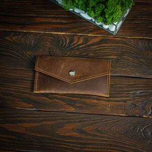 Portefeuille à monnaie portable en cuir véritable, robuste, avec logo personnalisé, classeur de budget de luxe, poche LCE-0054 - Product Image 1