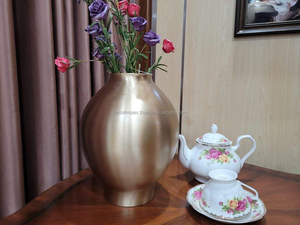 <b>Copper</b> <b>Vase</b> Minimalist Style Golden <b>Copper</b> Artifact Home Ornaments Living Room Metal Flower <b>Vase</b> Ornaments - Product Image 2