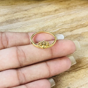High Demand Lotus <b>Ring</b> Boho Brass <b>Ring</b> For Women 18k Gold Plated Dainty Floral Jewelry Wholesale <b>Ring</b> /OEM/ODM Support Available - Product Image 2