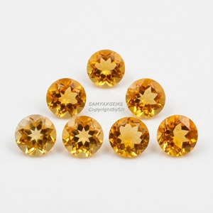 Lote al por mayor de piedras preciosas sueltas facetadas de citrino dorado natural de calidad AAA, corte brillante de 10 mm, para la fabricación de joyas - Product Image 1