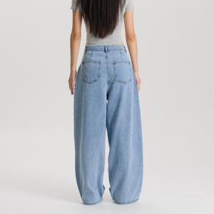 Skinny Fit High Waist Plus Size Women's Jeans Women Light Blue Barrel Leg Denim Jeans Mid Rise Relaxed Fit Vintage Style Trendy - Product Image 4