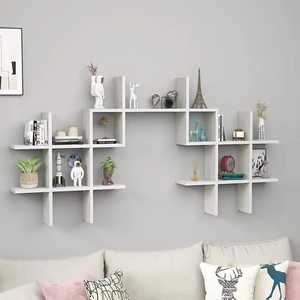 Modern Geometric Wooden <b>Adjustable</b> Non-Folding Living Room Wall <b>Shelf</b> Floating Storage Display Rack Industrial Triangle Holder - Product Image 5