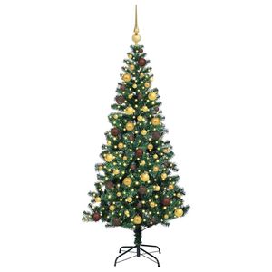 Árbol de Navidad Artificial Preiluminado Verde de 70.87 Pulgadas, Material de PVC y Metal - Product Image 3