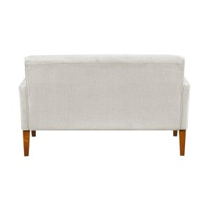 Divano Moderno a Due Posti in Ciniglia Beige per Soggiorno, con Molle Insacchettate e Gambe in Legno Massello - Product Image 4