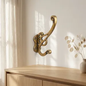 Gold Brass <b>Wall</b> <b>Hooks</b> for Bags Coats & Keys Decorative <b>Wall</b> Mounted Hanger for Entryway Bedroom Bathroom and Home Organization - Product Image 5