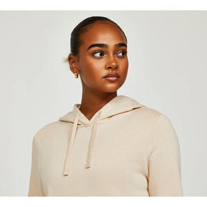 Custom Women Beige Tracksuit <b>Set</b> Hoodie <b>Jogger</b> Pants <b>Matching</b> Casual Sportswear Two Piece Athletic Outfit - Product Image 3
