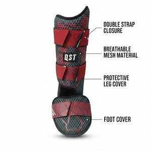 Baseball Leg <b>Protector</b> Shin Guard Breathable Mesh Adjustable Strap Custom Logo Sports Gear baseball shin <b>protector</b> Wholesale - Product Image 3