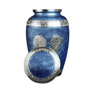 Urne funéraire de haute qualité pour adultes, gravure d'ailes, aluminium, style américain, design personnalisable, commémoration funéraire pour les humains et les animaux de compagnie - Product Image 1