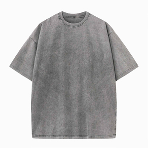 เสื้อยืดคอตตอนหนานุ่มคุณภาพสูงสไตล์วินเทจทรงหลวมสำหรับฤดูร้อน รุ่นใหม่  แบบสั่งทำพิเศษสำหรับผู้ชาย ทรงโอเวอร์ไซส์ ล้างสีแบบแอซิดวอช  เสื้อยืดเปล่า - Product Image 4
