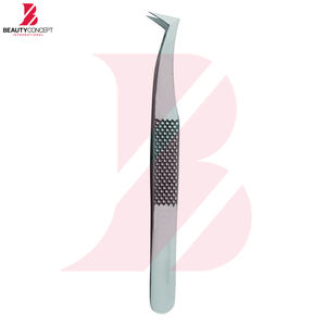 Juego de 4 Pinzas para Pestañas Plateadas Personalizadas, Pinzas de Acero Inoxidable de Grado Quirúrgico con Punta de Fibra para Extensiones de Pestañas de Volumen - Product Image 5