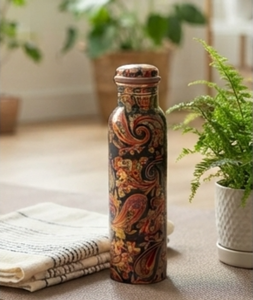 High Quality Traditional Printed Design Copper Water Bottle Eco Friendly Drinkware for Daily Use Kitchen School Sport Outdoor - Product Image 4