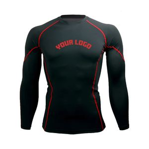 Custom Logo Long Sleeve Gym <b>Rashguard</b> Printed Pattern Knitted Fabric Active Tops <b>Rashguard</b> for Men - Product Image 6