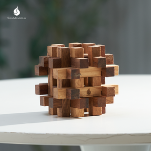 Rompecabezas de madera con doble bloqueo: Escultura de madera interactiva con doble enclavamiento y decoración para el hogar - Product Image 6