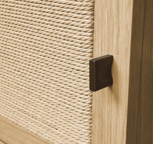 Mueble de TV Moderno de Madera de Teca con Puertas de Ratán, Consola Multimedia Multifuncional de Madera Sólida Ecológica para Uso en Hoteles, Estilo Minimalista - Product Image 6