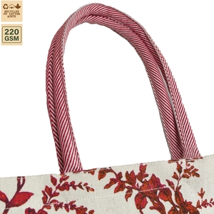 กระเป๋าหิ้วชายหาด Earth Made Botanical Canvas Bag พร้อมฐานผ้าปอกระเจือกย้อมสี ขนาด 36x32x15 ซม. รับทำโลโก้ตามสั่ง ขนาดตามสั่ง ขายส่ง รับผลิตแบรนด์ส่วนตัว - Product Image 5