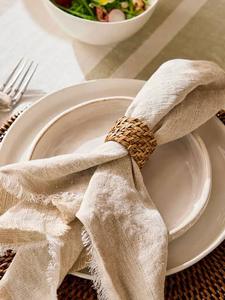 <b>Bamboo</b> rattan Napkin Rings Ring Shape Wabi-Sabi Design 2.5cm Wedding <b>Table</b> Decoration Durable Natural Finish - Product Image 1