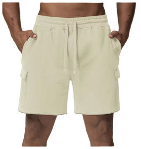 Shorts de sport texturés pour hommes en mélange 100 % coton de haute qualité avec poches, idéaux pour l'hiver, la gym et la ville - Product Image 1