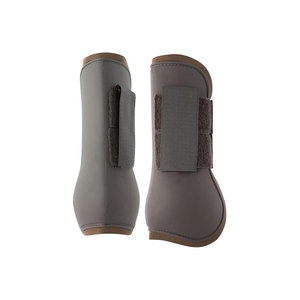 Premium Horse Brushing Boots Faux <b>Fur</b> Lined Protective Leg Wraps Brown - Product Image 5