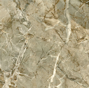 Carreaux de sol en céramique effet marbre brillant 400x400mm, design pierre brune, imprimés numériquement (21356) Série brillante 400x400mm - Product Image 1