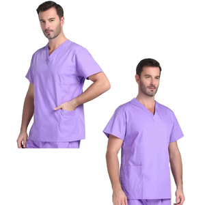 Ensembles de Blouses Médicales Personnalisées Extensibles et Antibactériennes pour Infirmières, Manches Courtes, Unisexe, Vente en Gros - Product Image 2