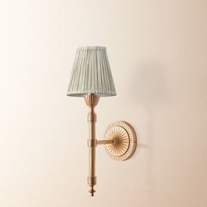 Traditional Metal <b>Wall</b> <b>Sconce</b> With Vertical Stripe Shade Handmade Decorative <b>Lighting</b> Circular Design - Product Image 2