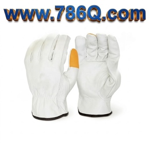 Premium Grade Grain Cowhide <b>Driver</b> With Fluorescent Fingertips Safety Working <b>Gloves</b> Construction <b>Gloves</b> - Product Image 1