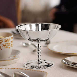 Exclusivo Tazón de Metal para Helado con Cuchara, Plato de Acero Inoxidable para Postre, Decoración de Mesa - Product Image 1