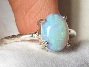 Solid Australian <b>Opal</b> <b>Ring</b>-Multi Fire Effect-925 Sterling Silver-October Birthstone-Classic Style-Prong Setting-Third Party - Product Image 4