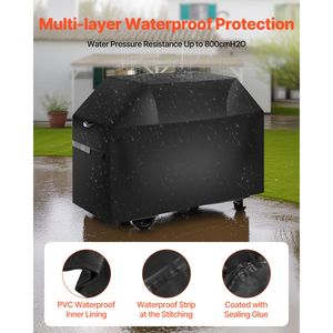 Copertura per Barbecue da 65 Pollici, Resistente all'Acqua, allo Sbiadimento e alle Intemperie, in Poliestere 600D con Silicone per Griglie da Esterno - Product Image 3